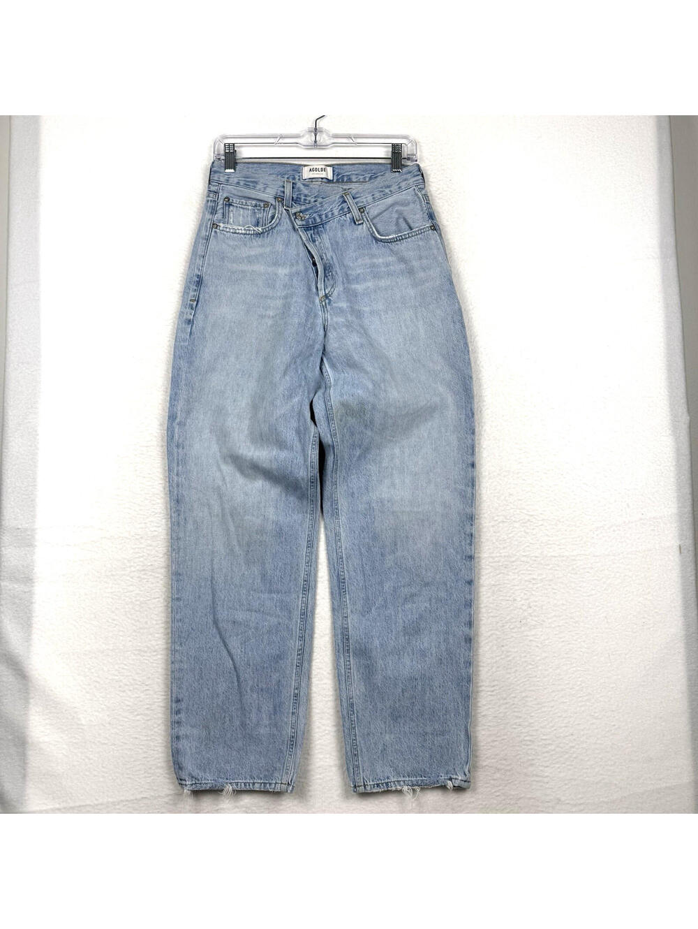 Agolde Womens Size 26x30 Arc Criss Cross Blue Relaxed Straight Leg Denim Jeans